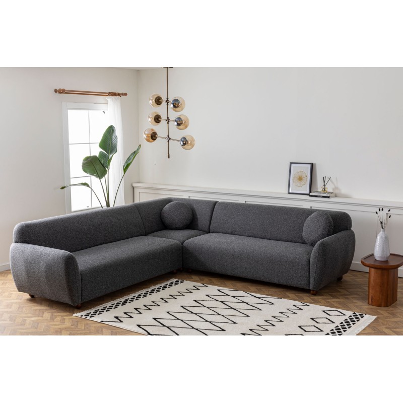 Corner Sofa Eddy Corner 2 (3L-C-3R) - Dark Grey Dark Grey