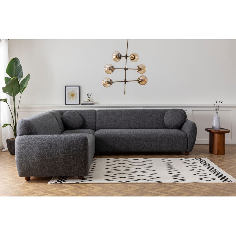 Corner Sofa Eddy Corner 2 (3L-C-3R) - Dark Grey Dark Grey