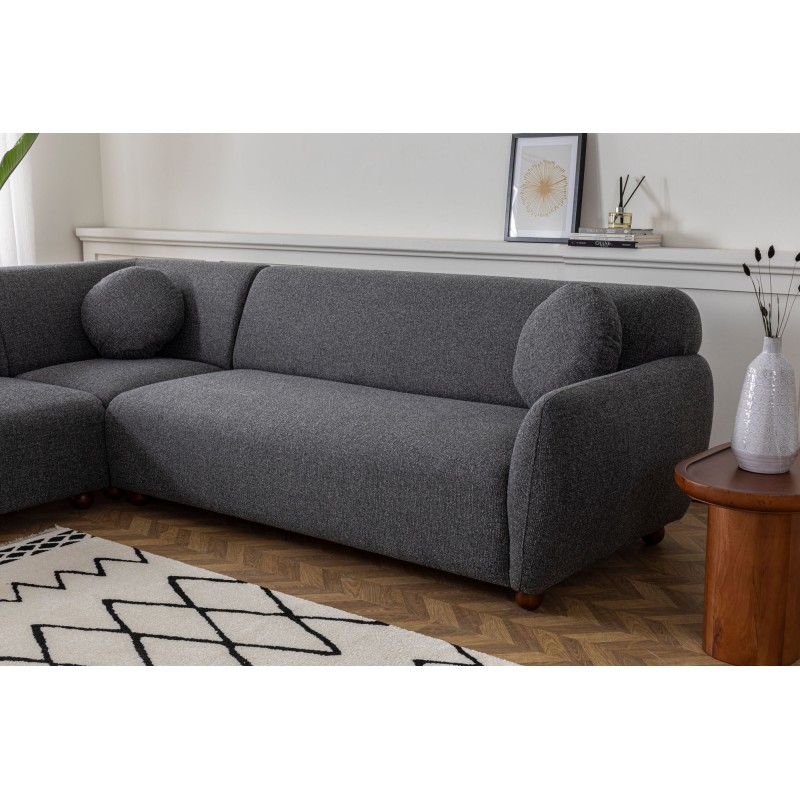 Corner Sofa Eddy Corner 2 (3L-C-3R) - Dark Grey Dark Grey