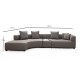 Corner Sofa Gondol-1 (CHL-3R) - Grey Grey Corner Sofa Gondol-1 (CHL-3R) - Grey Grey