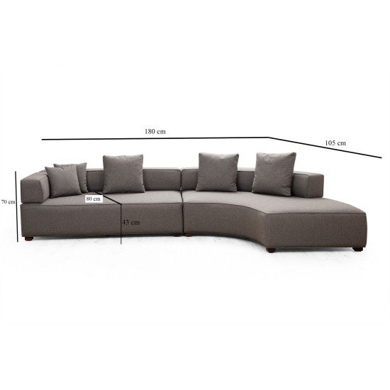Corner Sofa Gondol-1 (L3-CHL) - Grey Grey Corner Sofa Gondol-1 (L3-CHL) - Grey Grey