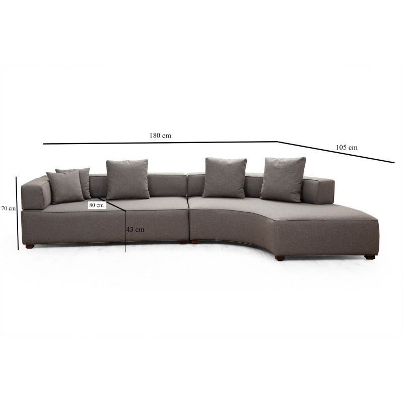 Corner Sofa Gondol-1 (L3-CHL) - Grey Grey