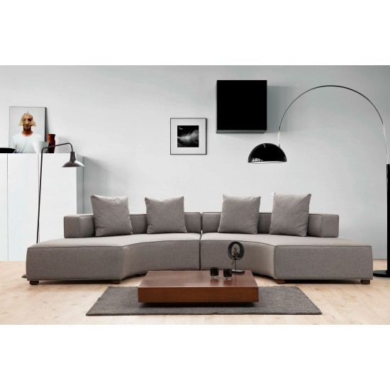 Corner Sofa Gondol-2 (CHL-SOL-CHL-SAĞ) - Grey Grey Corner Sofa Gondol-2 (CHL-SOL-CHL-SAĞ) - Grey Grey