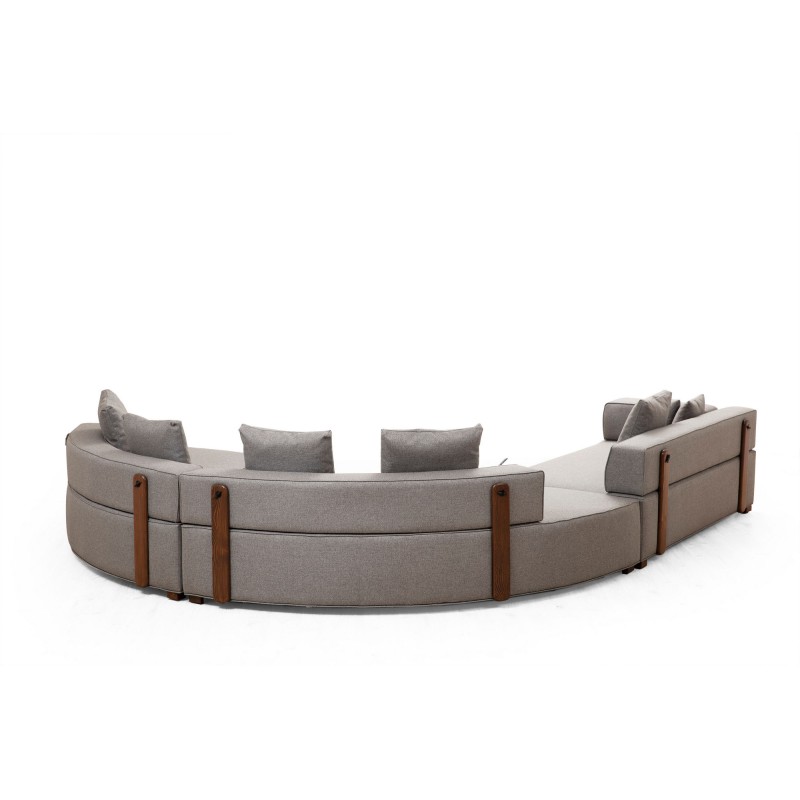 Corner Sofa Gondol-4 (CHL-SOL-CHL-SAĞ-3R) - Grey Grey
