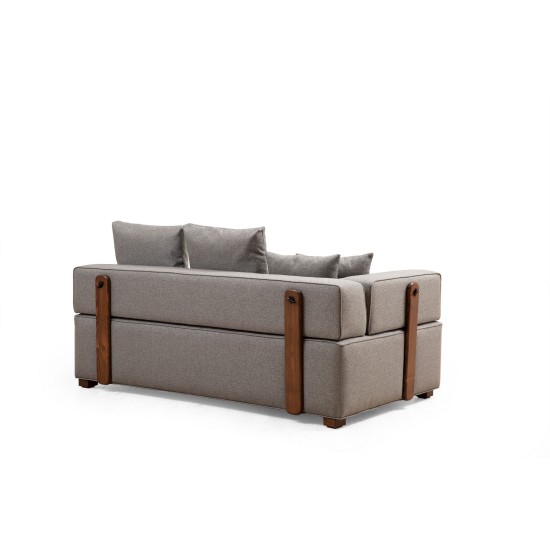 Corner Sofa Gondol-4 (CHL-SOL-CHL-SAĞ-3R) - Grey Grey