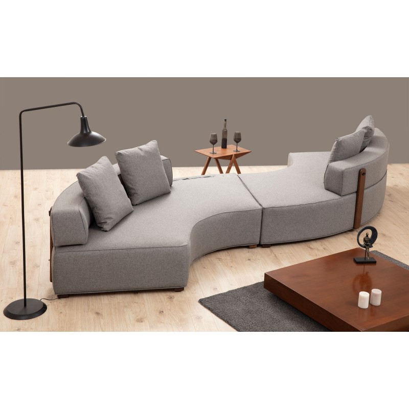Corner Sofa Gondol-5 (CHL-SAĞ-CHL-SAĞ) - Grey Grey
