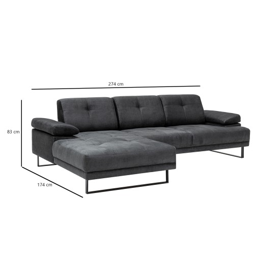 Corner Sofa Mustang Small Left - Anthracite Anthracite Corner Sofa Mustang Small Left - Anthracite Anthracite