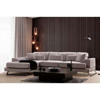 Corner Sofa Frido Left (Chl+3R) - Light Grey Light Grey