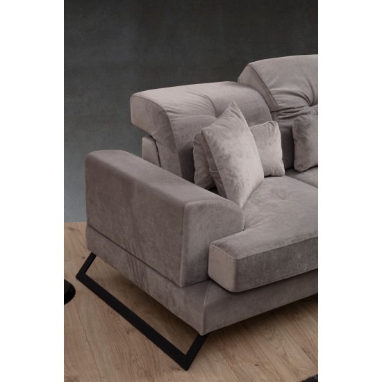 Corner Sofa Frido Left (Chl+3R) - Light Grey Light Grey Corner Sofa Frido Left (Chl+3R) - Light Grey Light Grey