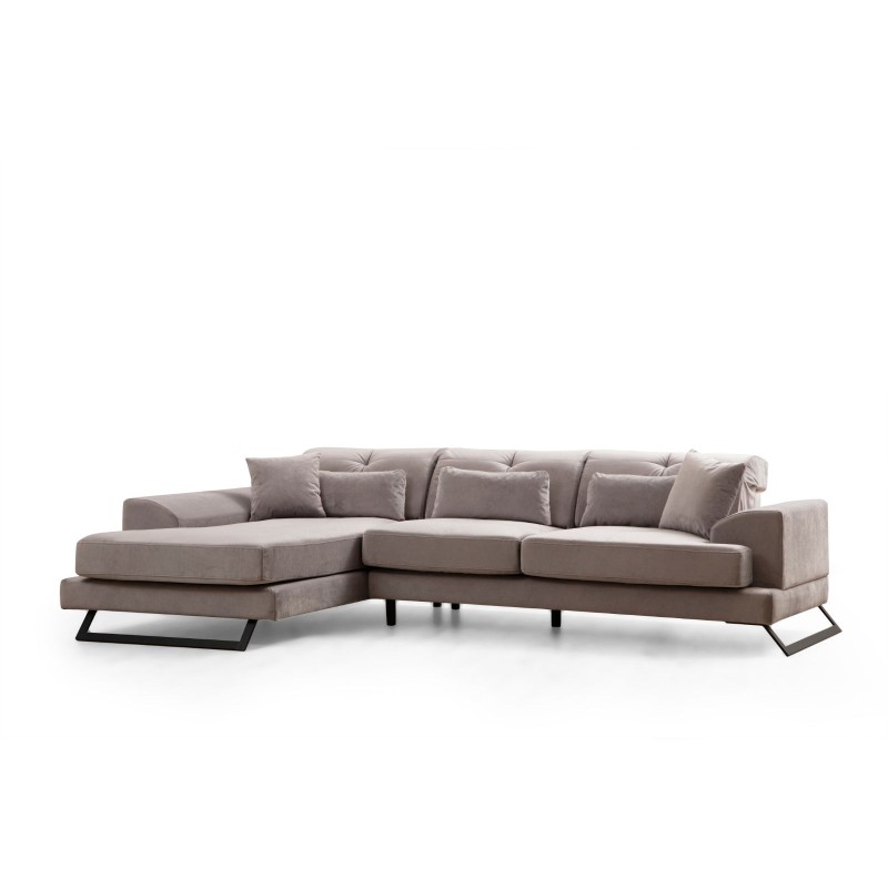 Corner Sofa Frido Left (Chl+3R) - Light Grey Light Grey