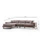Corner Sofa Frido Left (Chl+3R) - Light Grey Light Grey Corner Sofa Frido Left (Chl+3R) - Light Grey Light Grey