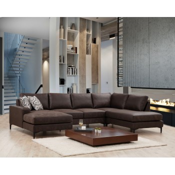 Corner Sofa Porto Corner (CHL-02-C-EOT) - Brown Brown