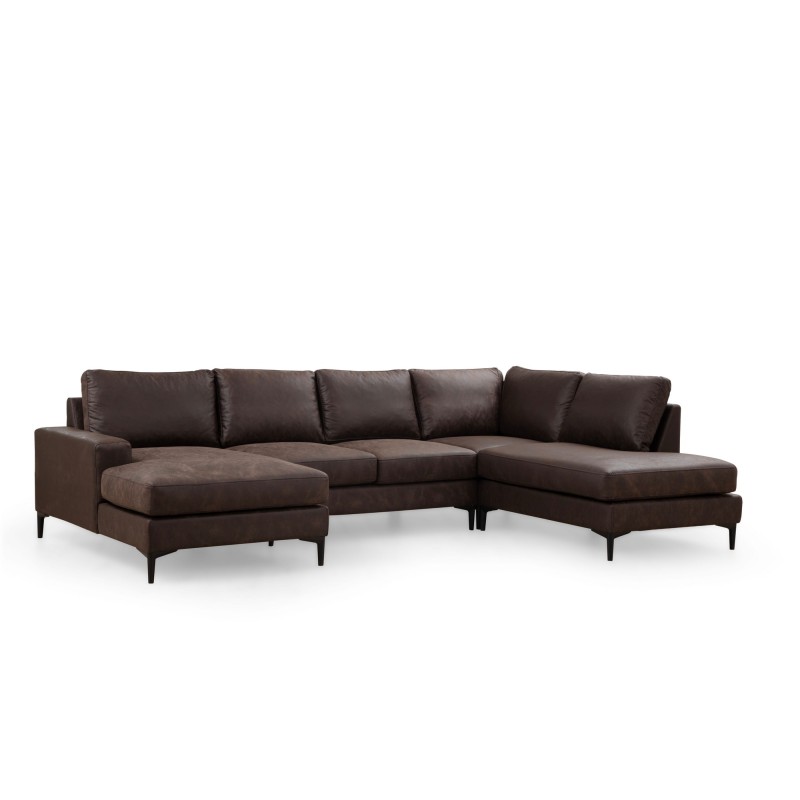 Corner Sofa Porto Corner (CHL-02-C-EOT) - Brown Brown