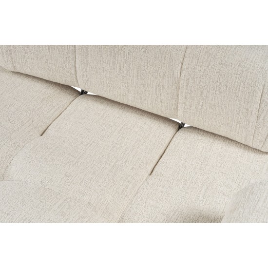 Corner Sofa Doblo 3 Seater with Pouffe ( L1-O1-1R-Pouffe) - Cream Cream Corner Sofa Doblo 3 Seater with Pouffe ( L1-O1-1R-Pouffe) - Cream Cream