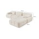 Corner Sofa Doblo 3 Seater with Pouffe ( L1-O1-1R-Pouffe) - Cream Cream Corner Sofa Doblo 3 Seater with Pouffe ( L1-O1-1R-Pouffe) - Cream Cream