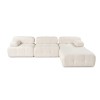 Γωνιακός Καναπές 3 με Πουφ ( L1-O1-1R-Pouffe) - Χρώμα Cream - 315x105x8εκ
