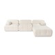 Corner Sofa Doblo 3 Seater with Pouffe ( L1-O1-1R-Pouffe) - Cream Cream Corner Sofa Doblo 3 Seater with Pouffe ( L1-O1-1R-Pouffe) - Cream Cream