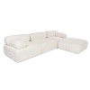 Γωνιακός Καναπές 3 με Πουφ ( L1-O1-1R-Pouffe) - Χρώμα Cream - 315x105x8εκ