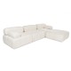 Corner Sofa Doblo 3 Seater with Pouffe ( L1-O1-1R-Pouffe) - Cream Cream Corner Sofa Doblo 3 Seater with Pouffe ( L1-O1-1R-Pouffe) - Cream Cream
