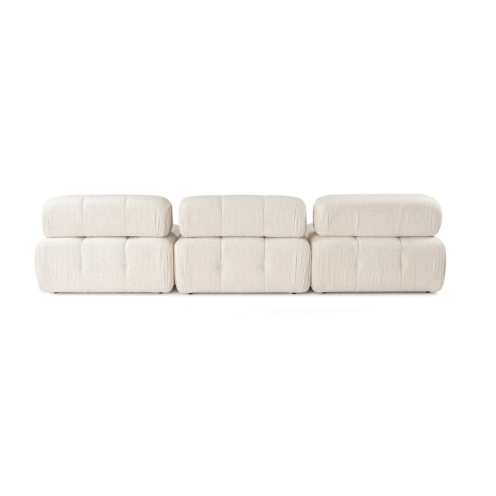 Corner Sofa Doblo 3 Seater with Pouffe ( L1-O1-1R-Pouffe) - Cream Cream Corner Sofa Doblo 3 Seater with Pouffe ( L1-O1-1R-Pouffe) - Cream Cream