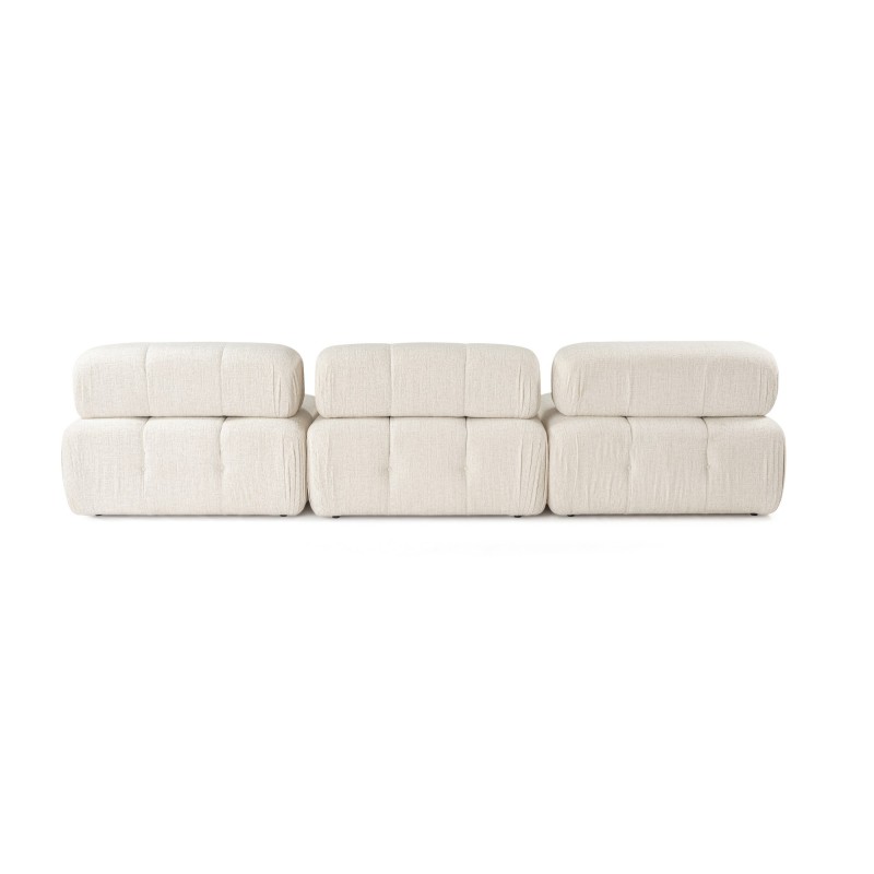 Γωνιακός Καναπές 3 με Πουφ ( L1-O1-1R-Pouffe) - Χρώμα Cream - 315x105x8εκ