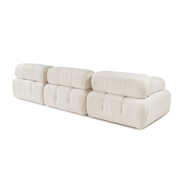 Γωνιακός Καναπές 3 με Πουφ ( L1-O1-1R-Pouffe) - Χρώμα Cream - 315x105x8εκ