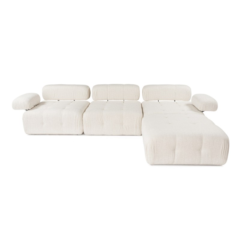 Γωνιακός Καναπές 3 με Πουφ ( L1-O1-1R-Pouffe) - Χρώμα Cream - 315x105x8εκ