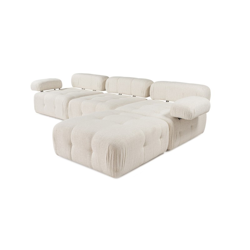Γωνιακός Καναπές 3 με Πουφ ( L1-O1-1R-Pouffe) - Χρώμα Cream - 315x105x8εκ