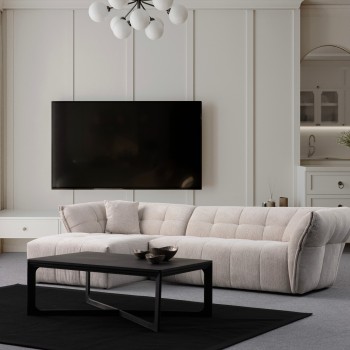 Corner Sofa Boxer Left - White White