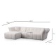 Corner Sofa Boxer Left - White White