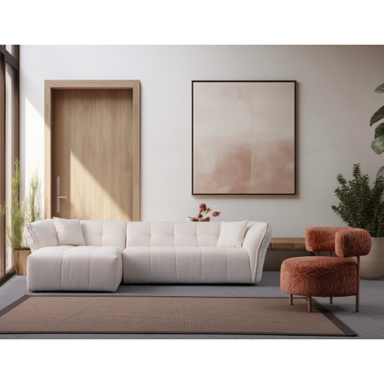Corner Sofa Boxer Left - White White