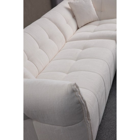 Corner Sofa Boxer Right - White White Corner Sofa Boxer Right - White White