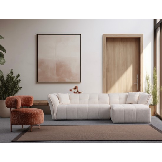 Corner Sofa Boxer Right - White White Corner Sofa Boxer Right - White White