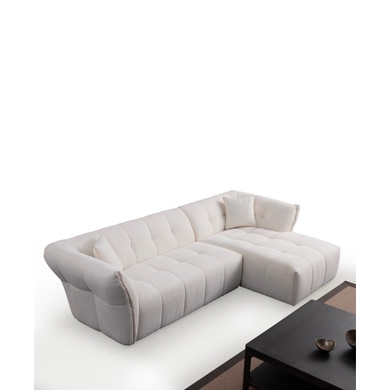 Corner Sofa Boxer Right - White White Corner Sofa Boxer Right - White White