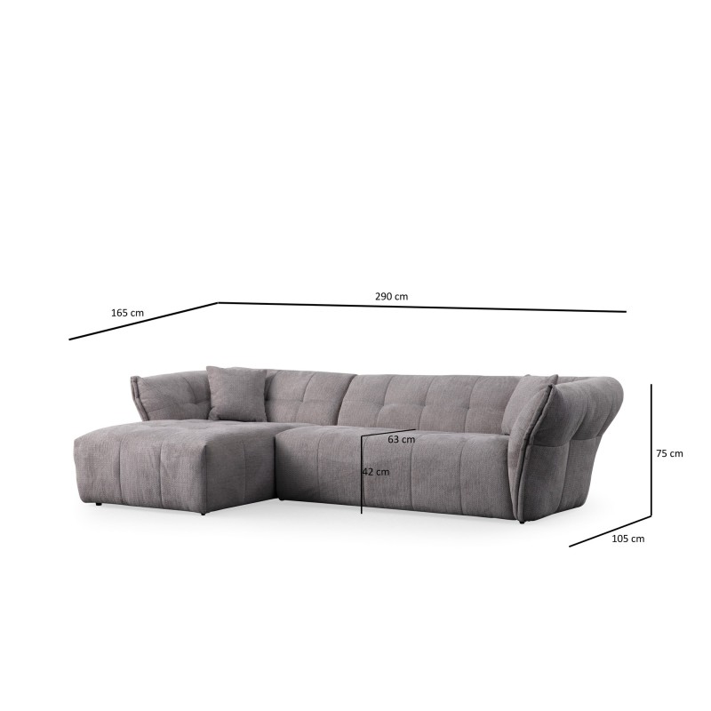 Corner Sofa Boxer Left - Light Grey Light Grey