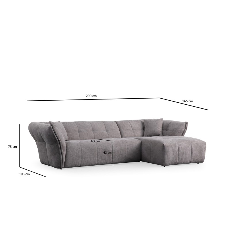Corner Sofa Boxer Right - Light Grey Light Grey