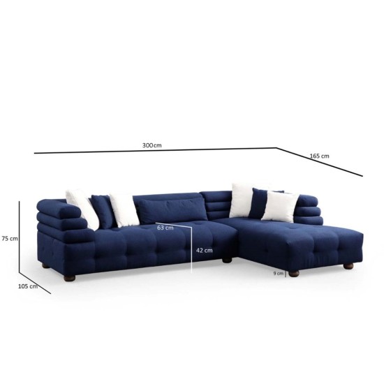 Corner Sofa Boston Right - Night Blue Night Blue Corner Sofa Boston Right - Night Blue Night Blue