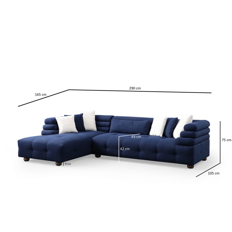 Corner Sofa Boston Left - Night Blue Night Blue