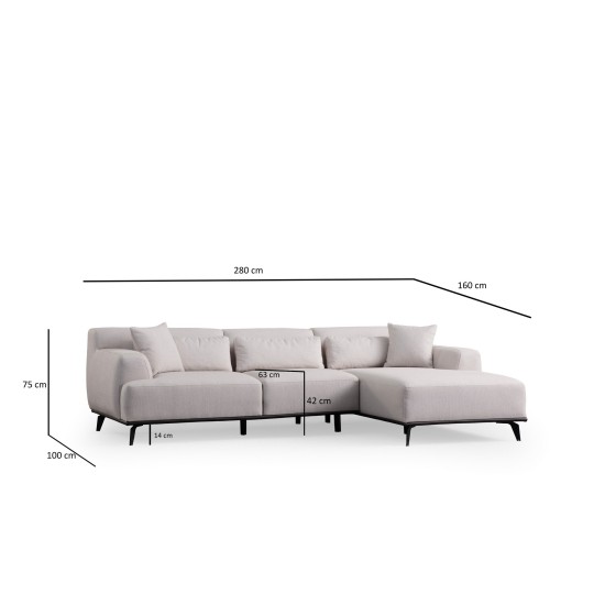 Corner Sofa Jaguar Corner L2-Chl - White White