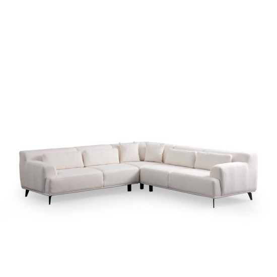 Corner Sofa Jaguar Corner L2-C-2R - White White Corner Sofa Jaguar Corner L2-C-2R - White White