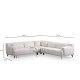 Corner Sofa Jaguar Corner L2-C-2R - White White Corner Sofa Jaguar Corner L2-C-2R - White White