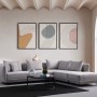 Γωνιακός Καναπές - Floransa -Χρώμα Ανοιχτό Γκρι - 310x264x102