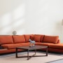 Corner Sofa New Tulip With Pouf - Orange Orange