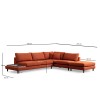 Corner Sofa New Tulip With Pouf - Orange Orange