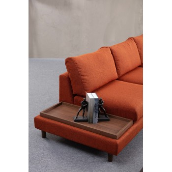 Corner Sofa New Tulip With Pouf - Orange Orange
