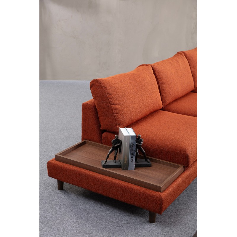 Corner Sofa New Tulip With Pouf - Orange Orange