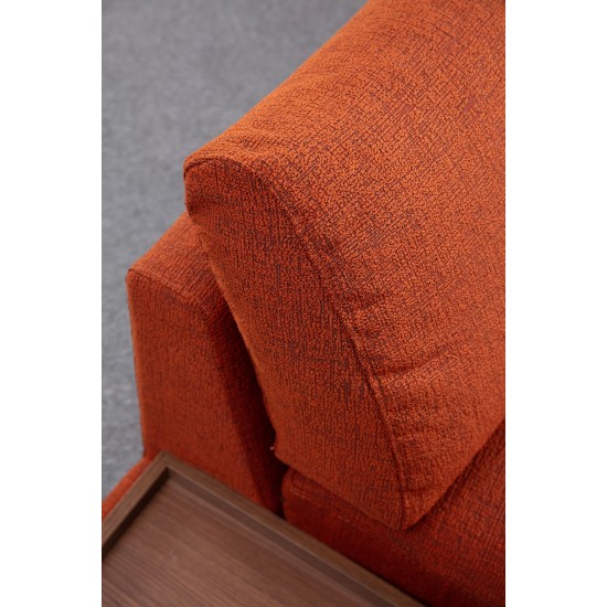 Corner Sofa New Tulip With Pouf - Orange Orange