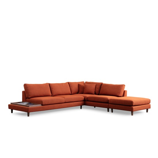 Corner Sofa New Tulip With Pouf - Orange Orange