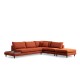 Corner Sofa New Tulip With Pouf - Orange Orange