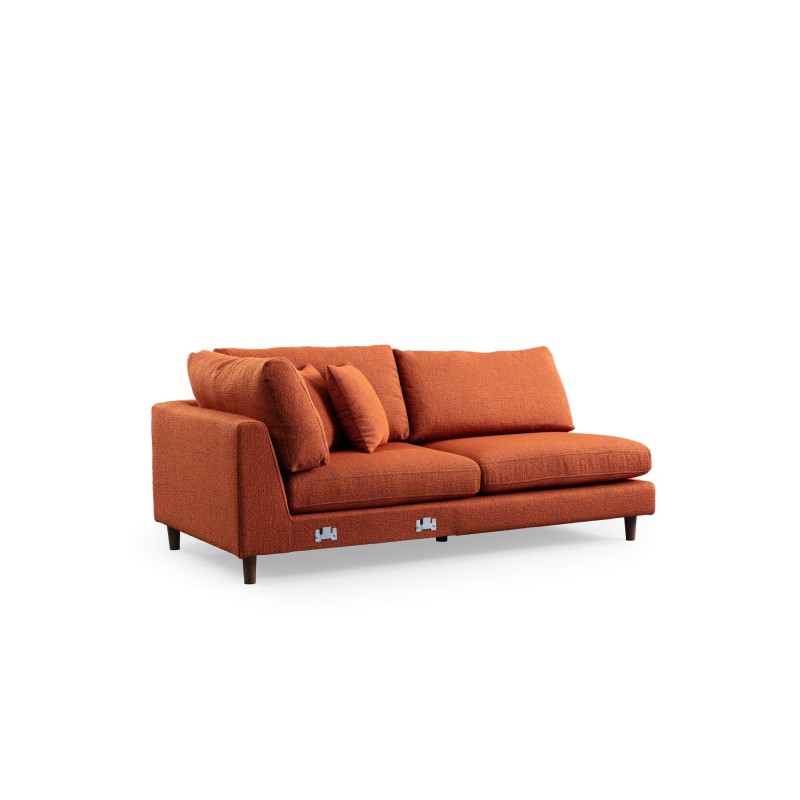Corner Sofa New Tulip With Pouf - Orange Orange
